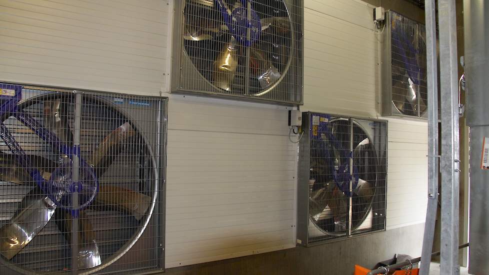 Naast drukventilatoren zitten er ook gewone ventilatoren in de achterwand.