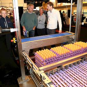 Cobot Machinery uit Veenendaal ontwikkelde de M’eggbot. „Dit is een compacte en betaalbare volautomatische eieren palletiser”, zegt Wijnand Thomassen van Cobot. „Veel biologische leghennenhouders vroegen ons naar een compacte ei palletiser en daarom hebb
