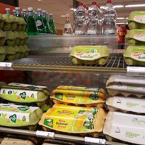 Albert Heijn de Bongerd in ’s-Heerenberg had nog maar weinig vrije uitloop eieren in de schappen liggen.
