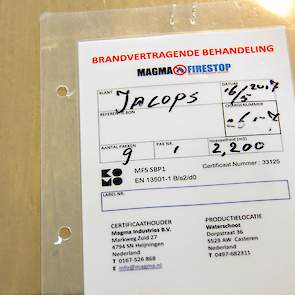 Als het gebruikte balkhout heeft een brandvertragende behandeling ondergaan.