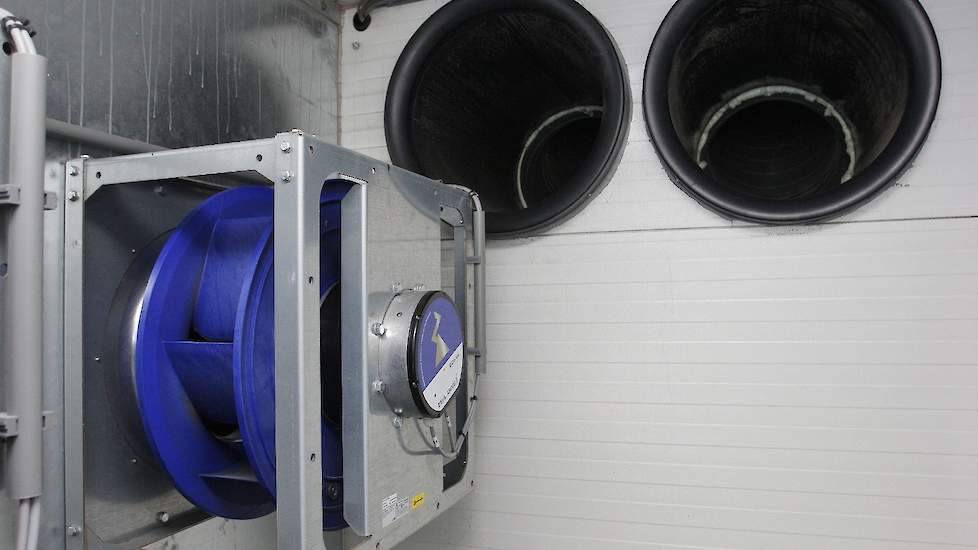 Een zogeheten centrifugaal ventilator blaast de lucht door de beluchtingsbuizen. „Het stroomverbruik van een centrifugaal ventilator, die de lucht met hoge druk door de buizen blaast, is hoger dan een zogeheten axiaal ventilator die gebruikt wordt in wiss