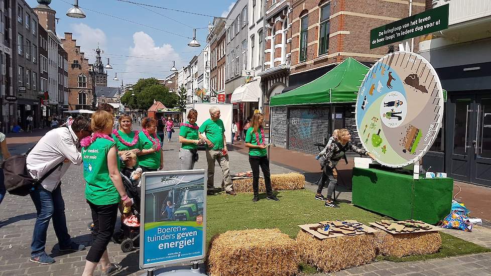 De boeren uit de omgeving van Nijmegen laten deze week feestgangers van de Vierdaagsefeesten in het centrum van Nijmegen kennis maken met kringlooplandbouw met als slogan: 'De kringloop van het leven, de boer loopt 'm iedere dag voor u!'