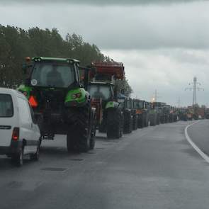 Zonder problemen kunnen de boeren invoegen op de A32.