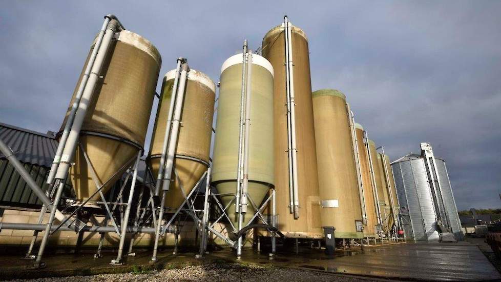 Scheepens maakt al jaren zelf voer in overleg met Thieu Bruekers. De eerst drie silo’s zijn dagsilo’s, de grotere voor voer zonder mais, de ijzeren is een maissilo voor 300 ton. Jacques vindt het mooi om met de inkoop van voer bezig te zijn. Meer betrokke