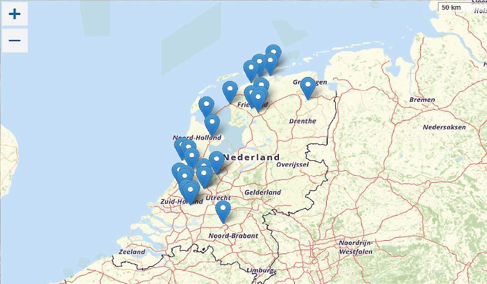 Het hoog pathogene H5N8 vogelgriepvirus is momenteel ook wijdverspreid onder diverse wilde vogels aanwezig in Nederland. Dat is te zien op een kaart van de NVWA.