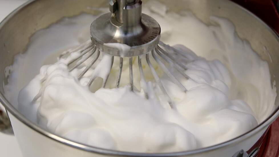 Na even kloppen verschijnt een berg eiwit. De verwerker ziet steeds meer vraag naar kant en klare mengsels in poedervorm. Remedium Foods laat poeders maken bij een Europese, BRC gecertificeerde eidrogerij. De fabriek kan grote batches maken en in kleine h
