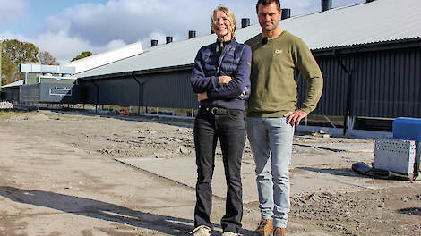 Kleine drie ton bespaard met tweedehands leghennenstal